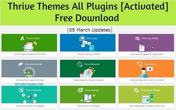 Thrive Themes All Plugins Free Download [05 March Updates] [Activated]
