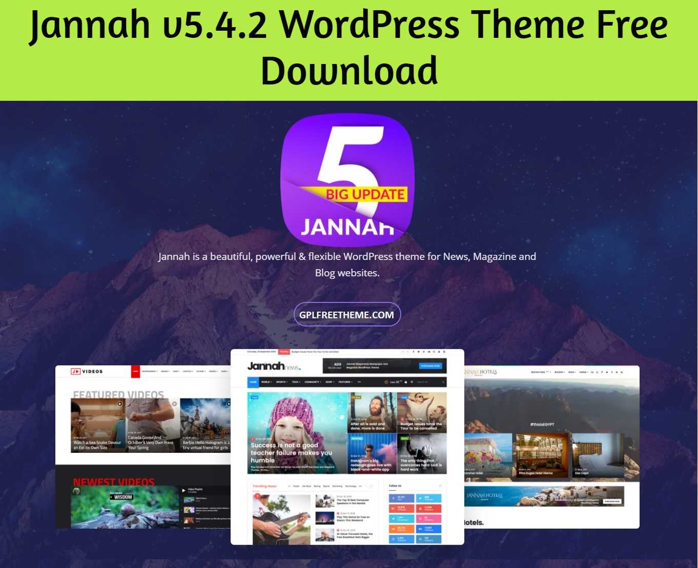 Jannah 5.4.2 WordPress Theme Free Download [Activated]