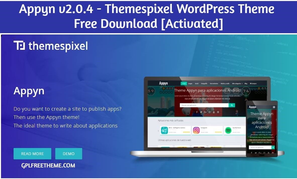 Appyn v2.0.4 - Themespixel WordPress Theme Free Download [Activated]