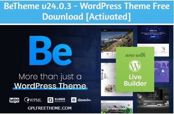 BeTheme v24.0.3 - WordPress Theme Free Download [Activated]