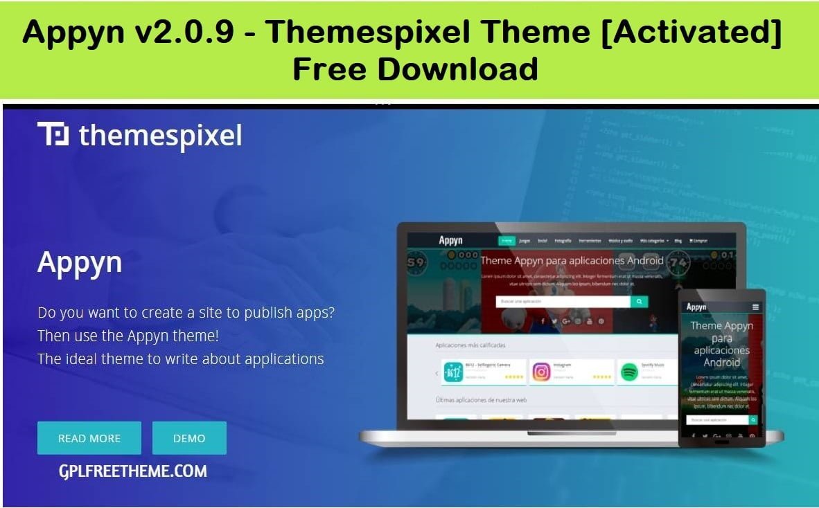 Appyn v2.0.9 - Themespixel WordPress Theme Free Download [Activated]