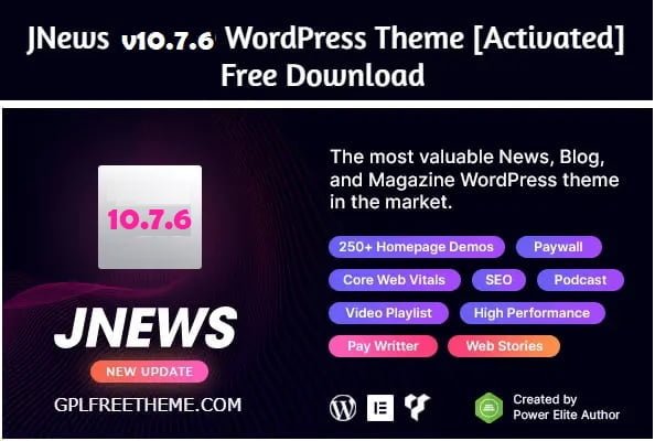 JNews v10.7.6 - WordPress Theme Free Download [Activated]
