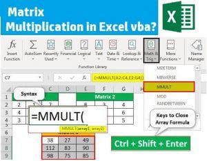 Matrix multiplication in Excel vba?
