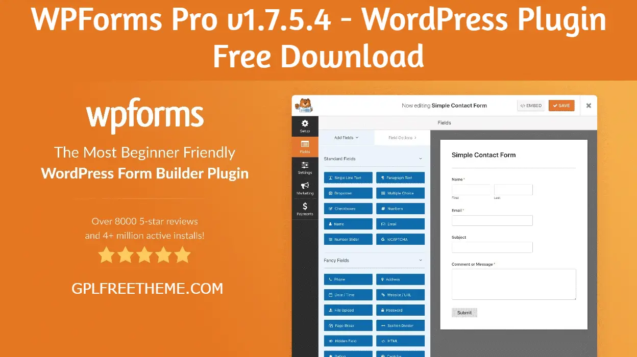 WPForms Pro v1.7.5.4 - WordPress Plugin Free Download