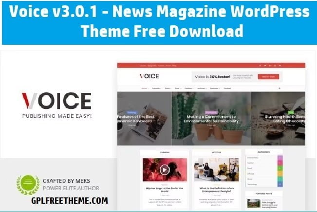 Voice v3.0.1 - News Magazine WordPress Theme Free Download