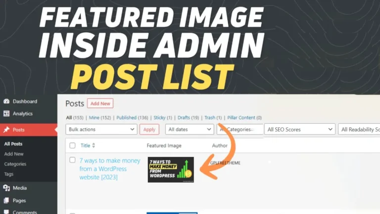 How To Add A Featured Image Column Inside The Admin Post List