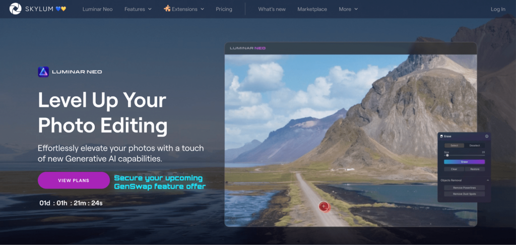 Skylum Luminar Neo landing page