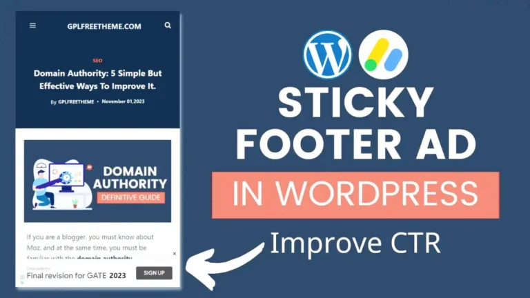How To Add Sticky Footer Ad In Wordpress