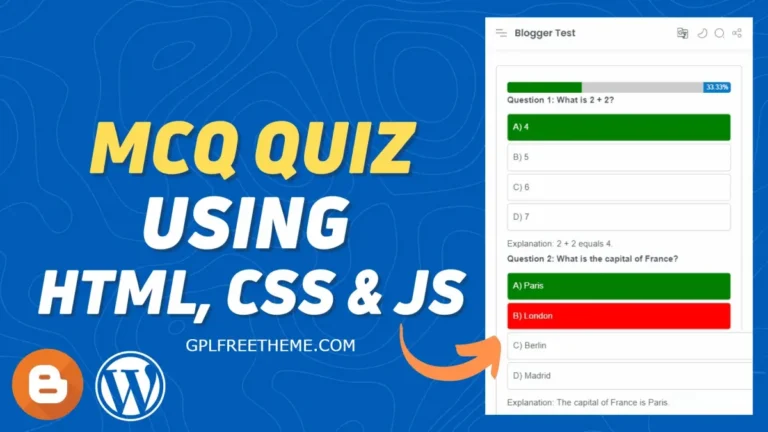 How to Start an MCQ Quiz Website in Blogger