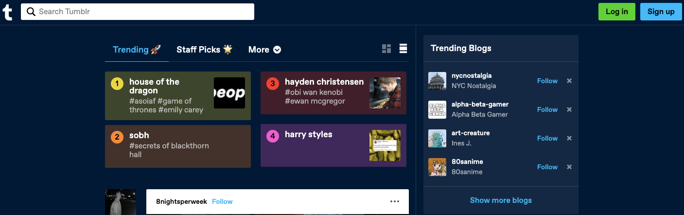 tumblr blogging platform