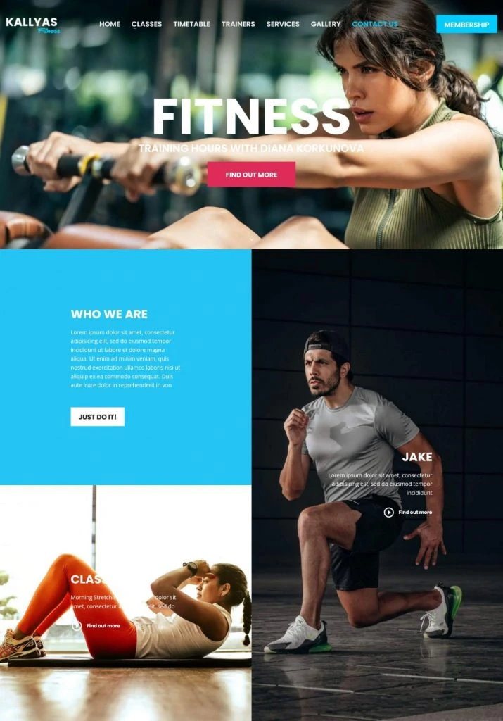 The Kallyas theme on a website