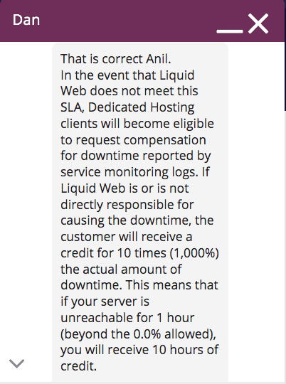 liquid web 100% uptime claim